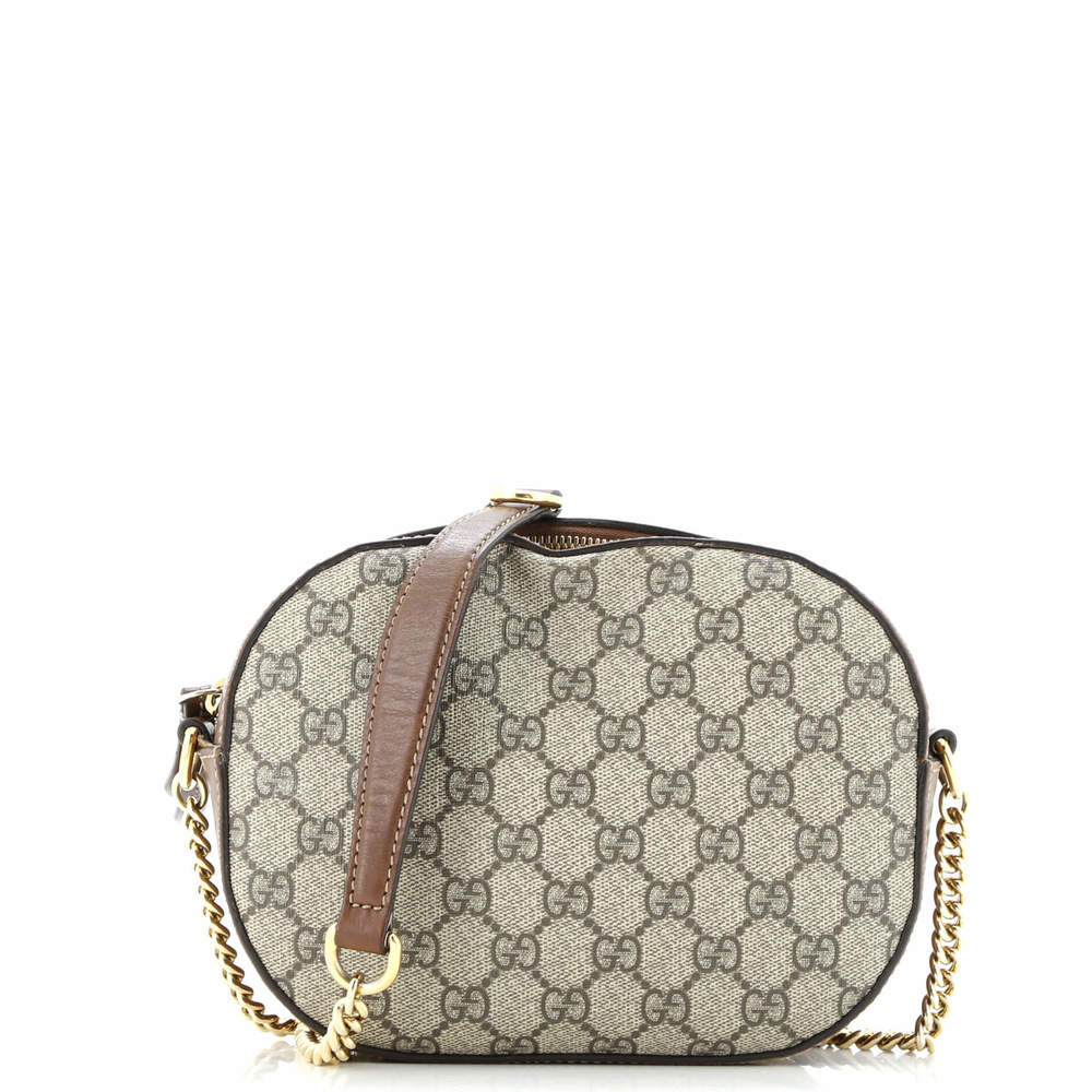 Gucci Mini Chain Crossbody Bag GG Coated Canvas and Leather